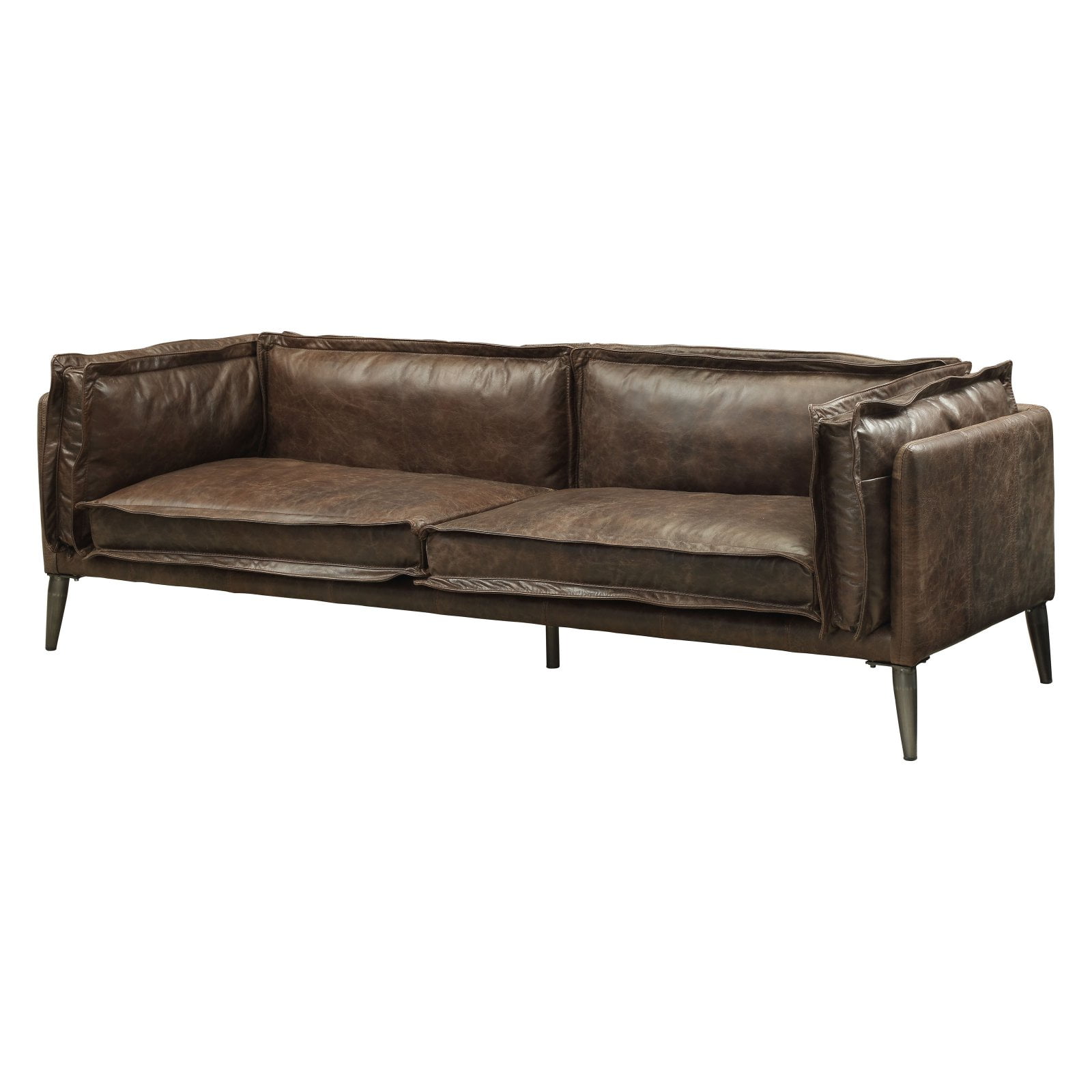 Picture of ACME 52480 Porchester Sofa - Distress Chocolate Top Grain Leather - 30 x 95 x 34 in.