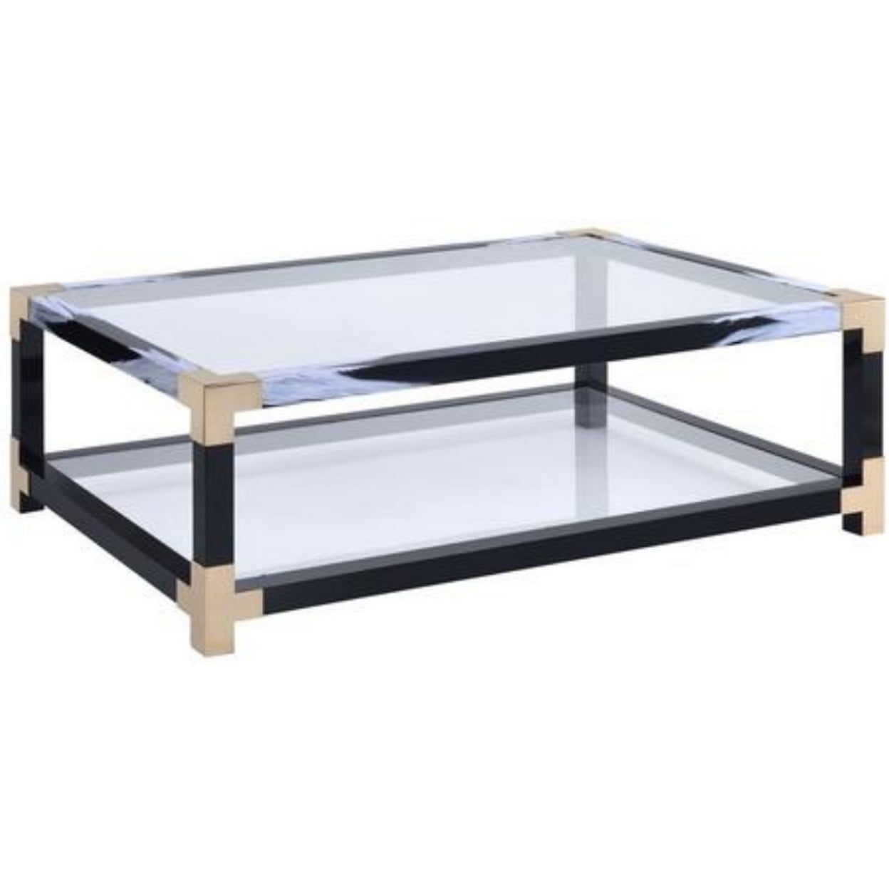 Picture of ACME 81000 Lafty Coffee Table - White Brushed & Clear Glass - 18 x 54 x 34 in.