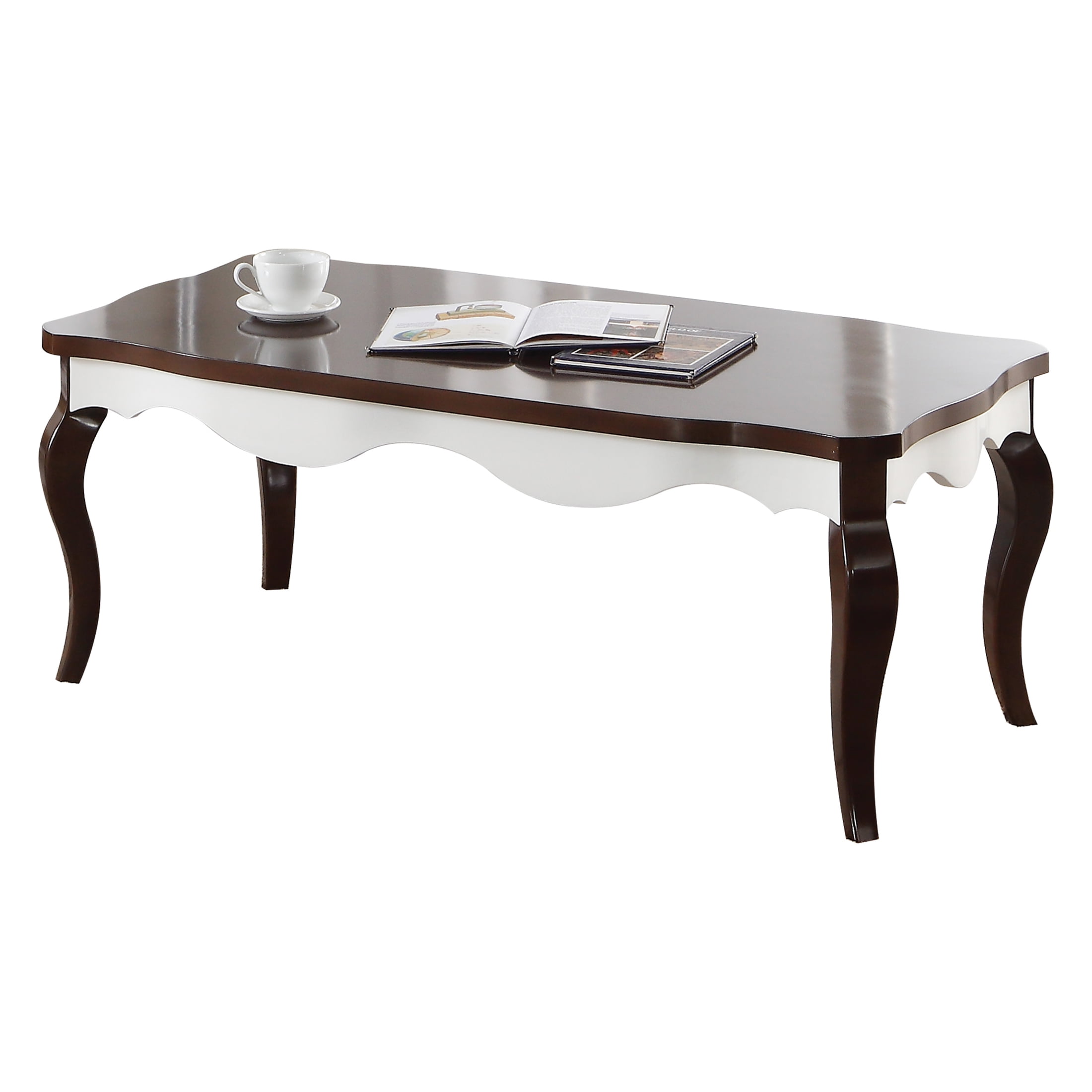 Picture of ACME 80680 Mathias Coffee Table - Walnut & White - 18 x 48 x 24 in.
