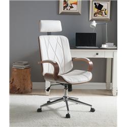 Picture of ACME 92513 Yoselin Office Chair - White PU & Walnut