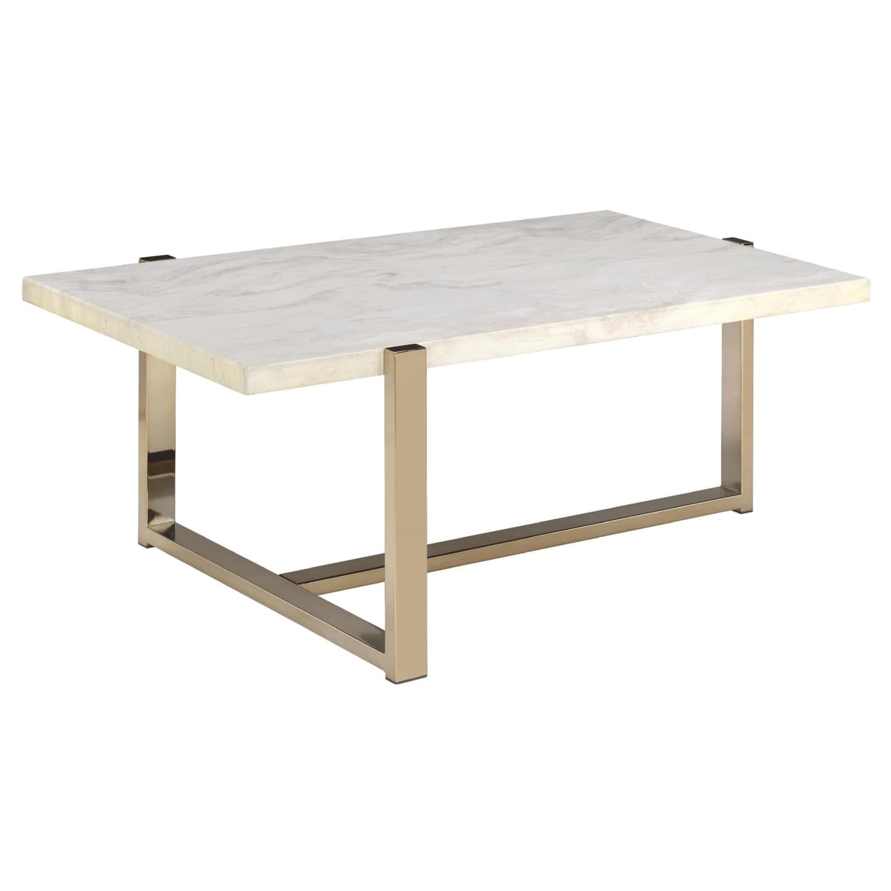 Picture of ACME 83105 Feit Coffee Table - Faux Marble & Champagne - 18 x 43 x 26 in.