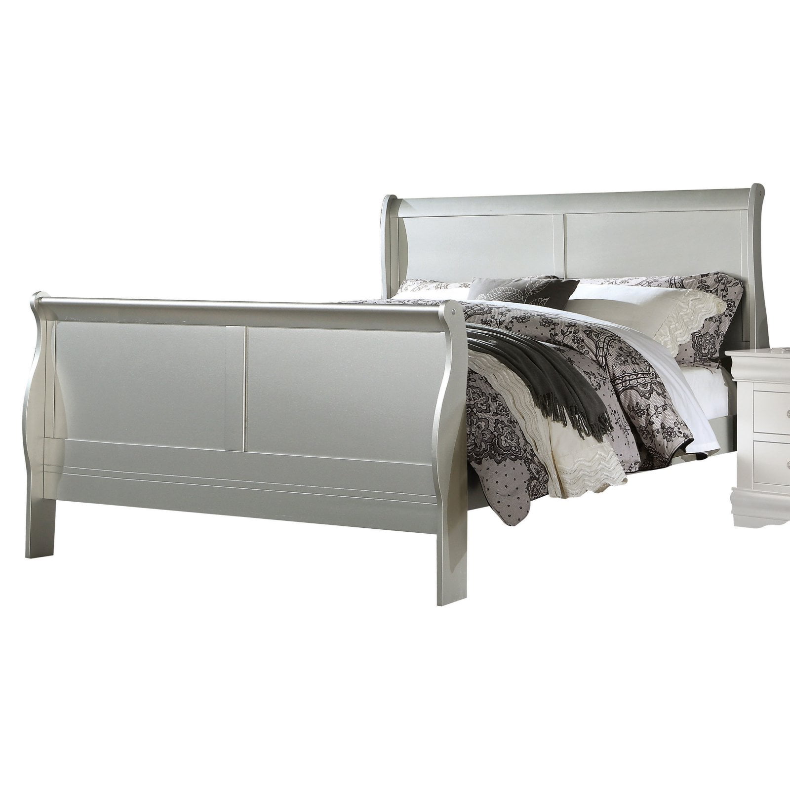 Picture of ACME 26697EK 2 Piece Louis Philippe III Eastern King Size Bed - Platinum