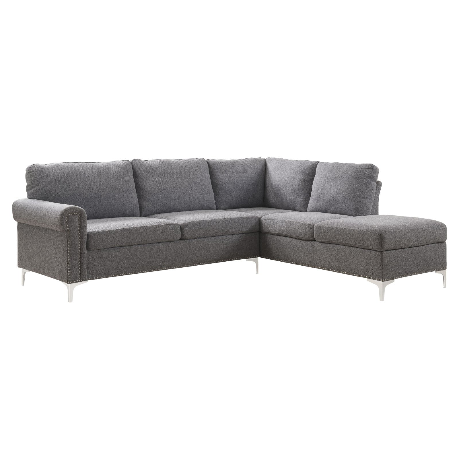 Picture of ACME 52755 Melvyn Sectional Sofa - Gray Fabric - 35 x 99 x 32 in.