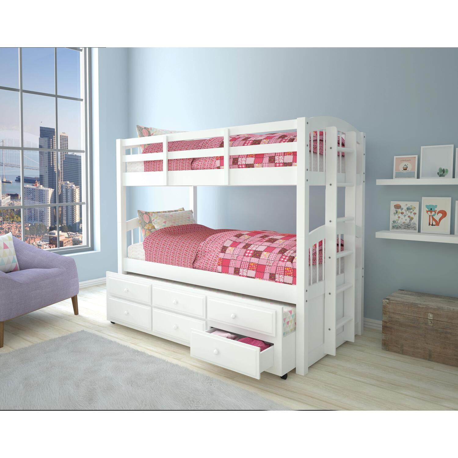 Picture of ACME 39995 2 Piece Micah Twin & Twin Size Bunk Bed with Trundle - White - 70 x 80 x 42 in.