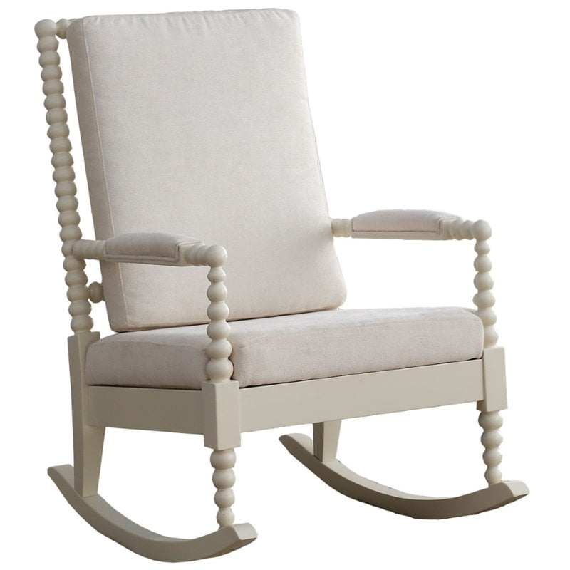 Picture of ACME 59524 Tristin Rocking Chair - Cream Fabric & White