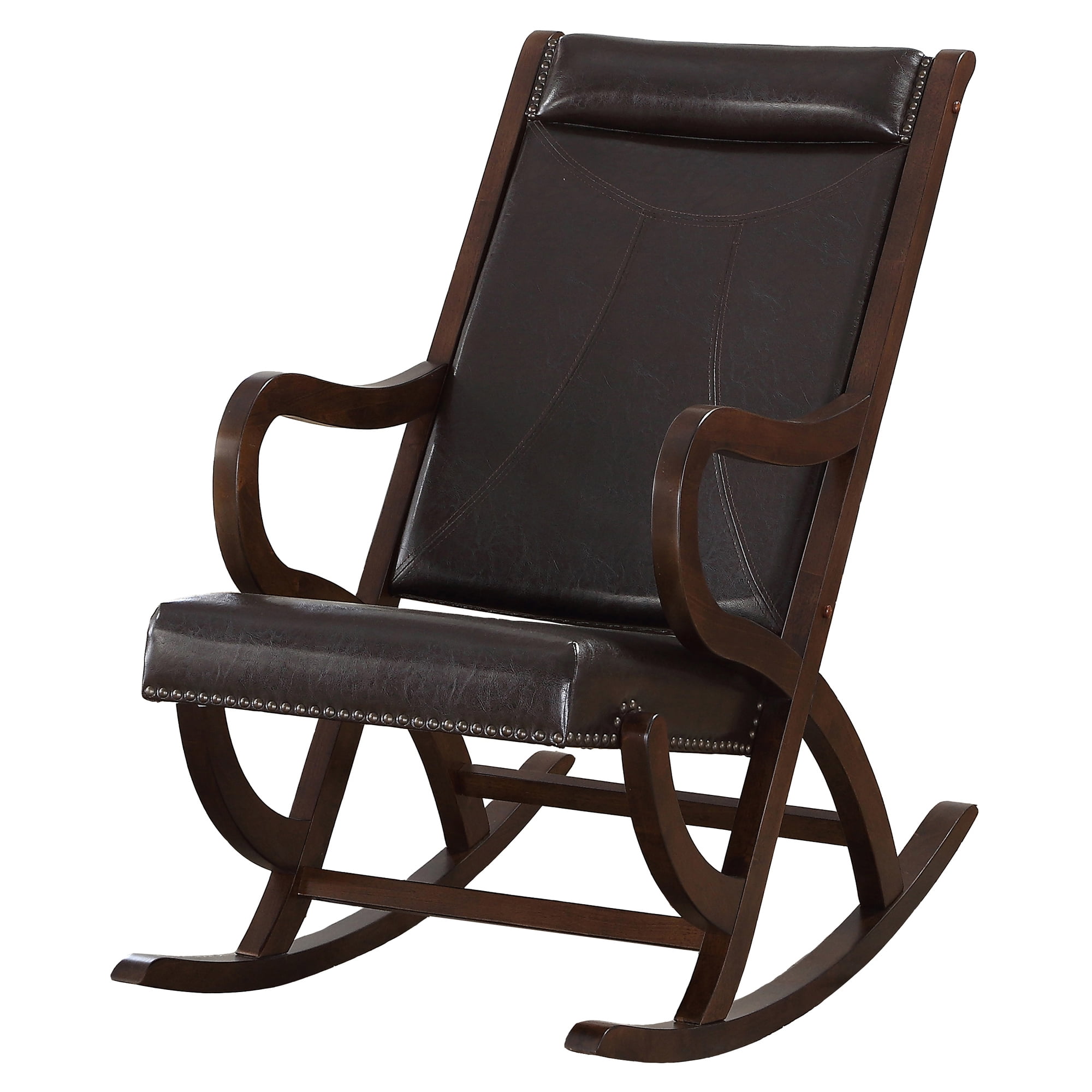 Picture of ACME 59535 Triton Rocking Chair - Espresso PU & Walnut