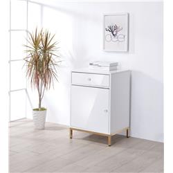 Picture of ACME 92543 Rectangular Ottey Cabinet - White High Gloss & Gold