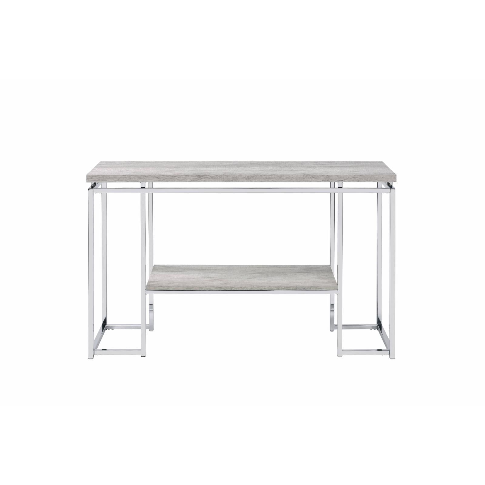 Picture of ACME Furniture 85373 47 x 16 x 30 in. Chafik Sofa Table&#44; Natural Oak & Chrome
