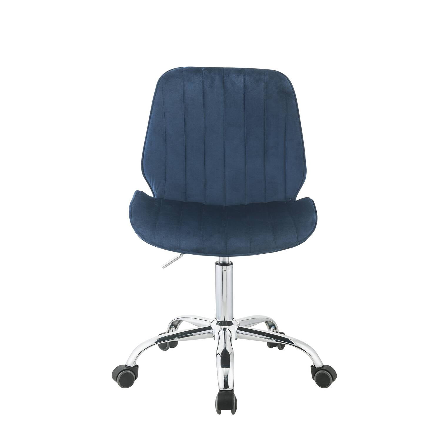 Picture of ACME Furniture 92932 20 x 22 x 34 -40 in. Muata Office Chair&#44; Twilight Blue Velvet & Chrome