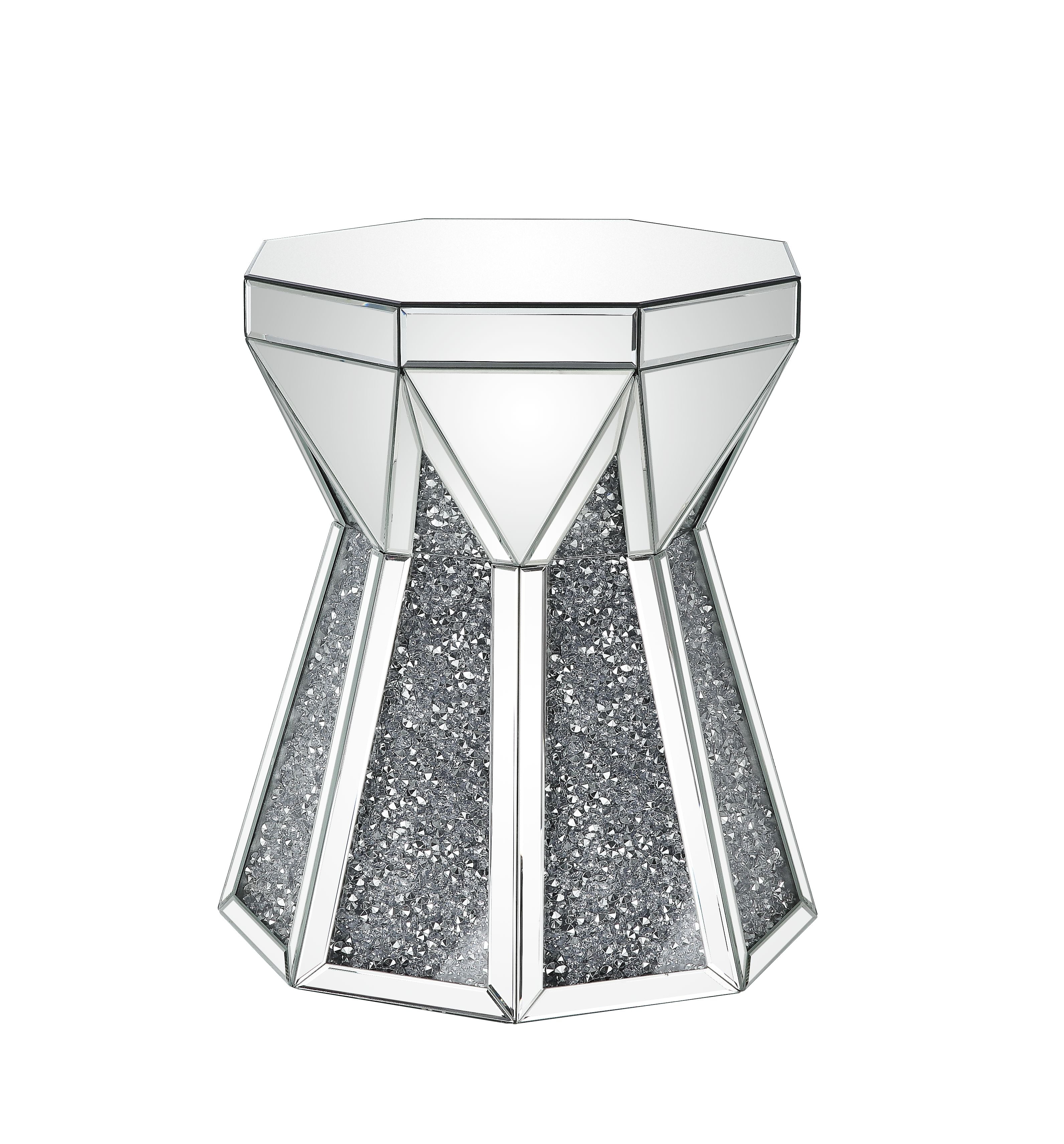Picture of Acme Furniture 88062 Noralie End Table&#44; Mirrored & Faux Diamonds