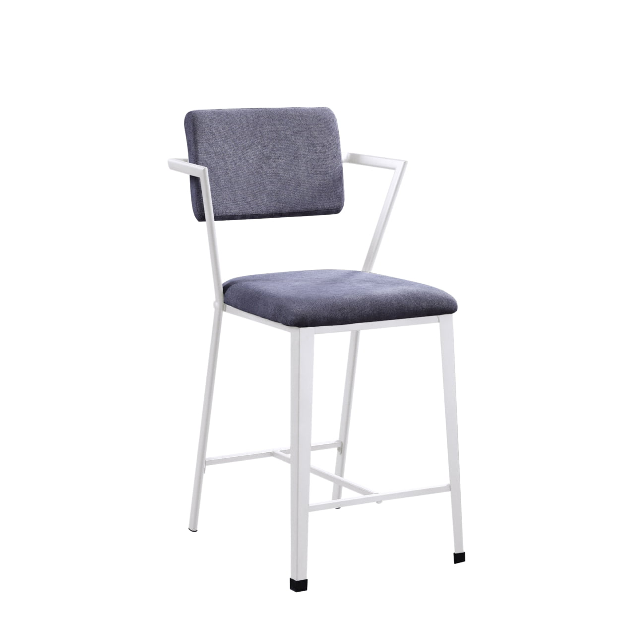 Picture of ACME Furniture 77887 Cargo Counter Height Chair&#44; Gray Fabric & White - Set of 2