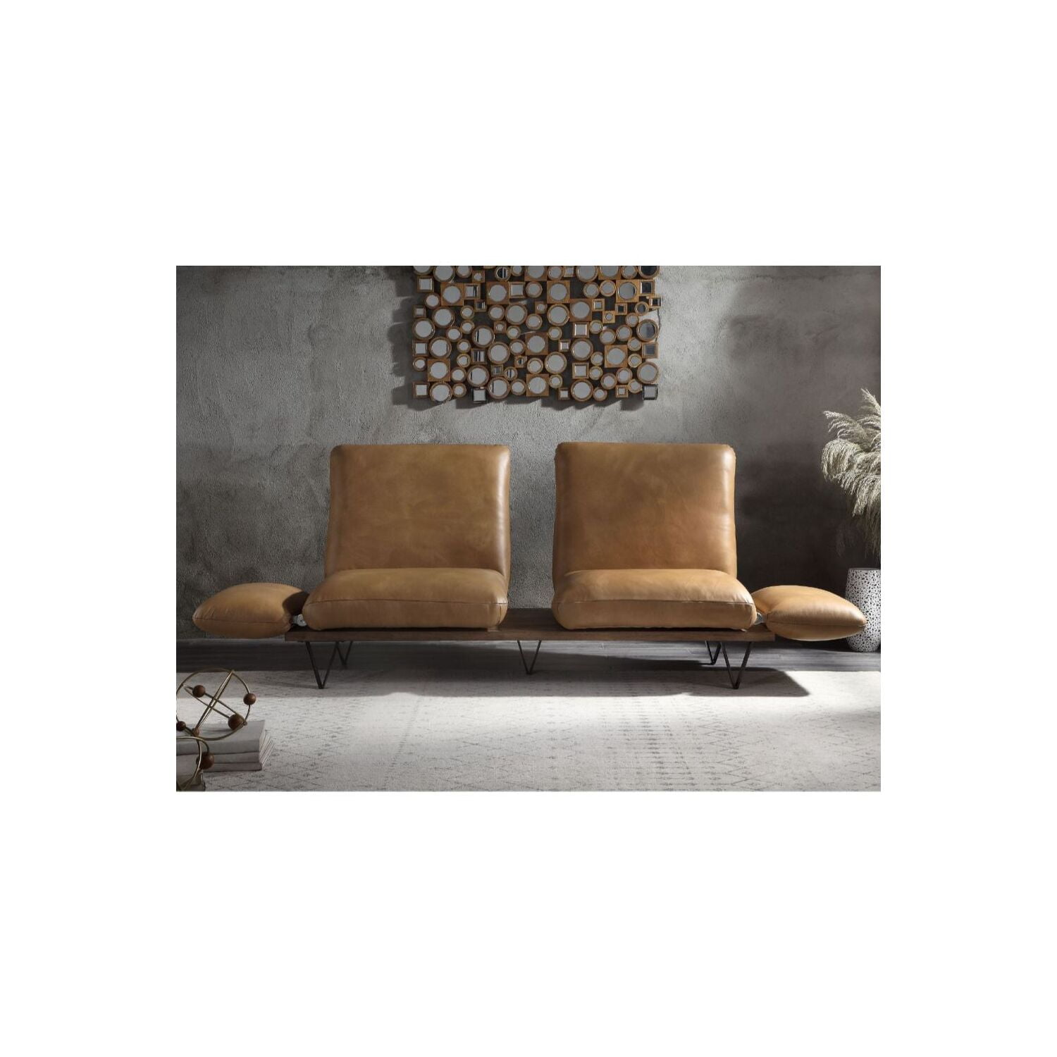 Picture of ACME Furniture 55065 88 x 38 x 39 in. Narech Sofa&#44; Nutmeg Top Grain Leather