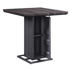 Picture of ACME Furniture 77905 36 x 36 x 37 in. Cargo Counter Height Table&#44; Antique Walnut & Gunmetal