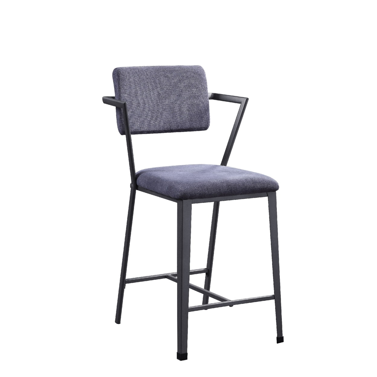 Picture of ACME Furniture 77907 Cargo Counter Height Chair&#44; Fabric & Gunmetal - Set of 2