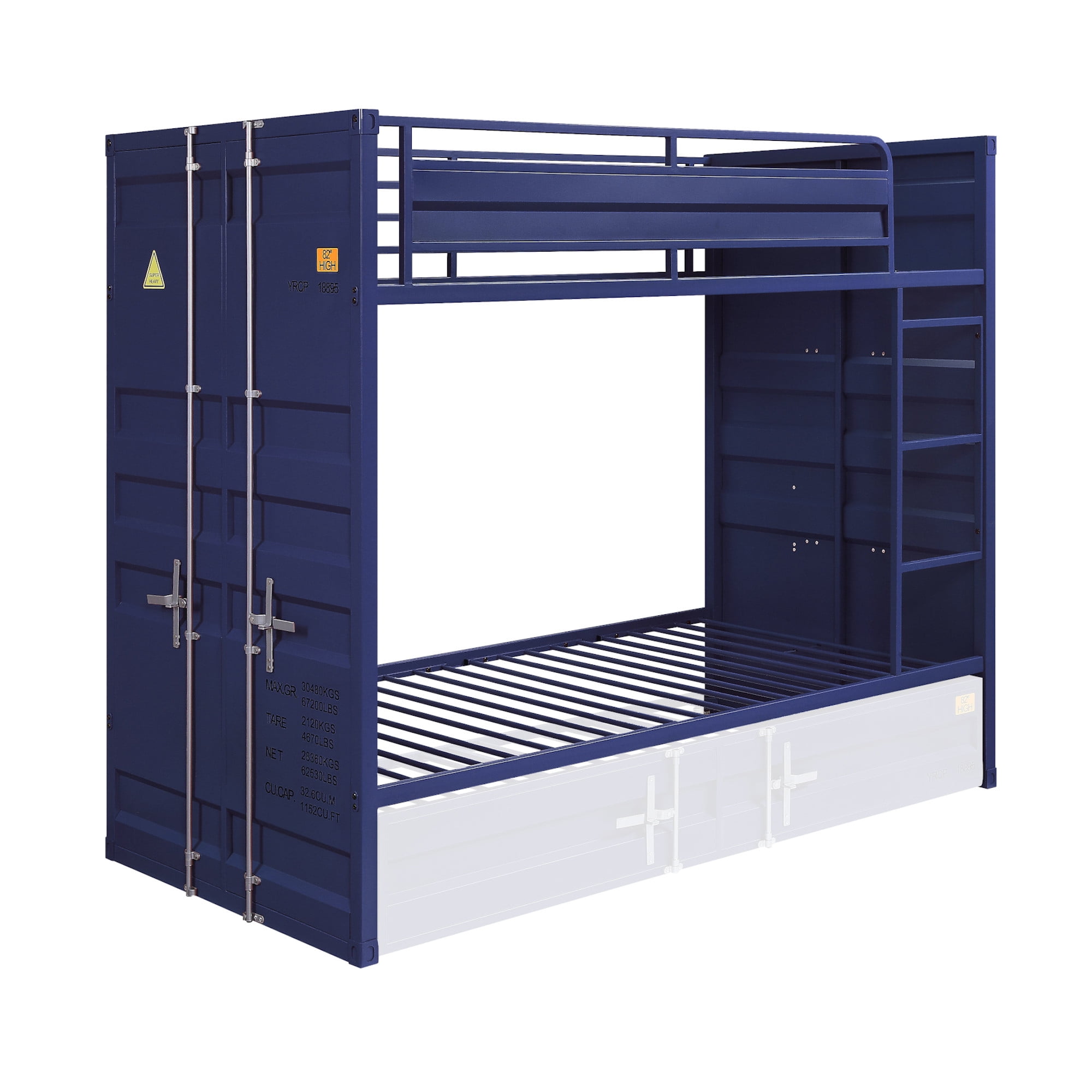 Picture of ACME Furniture 37900 Cargo Bunk Twin Bed without Trundle, Blue - 66 x 42 x 80 in.