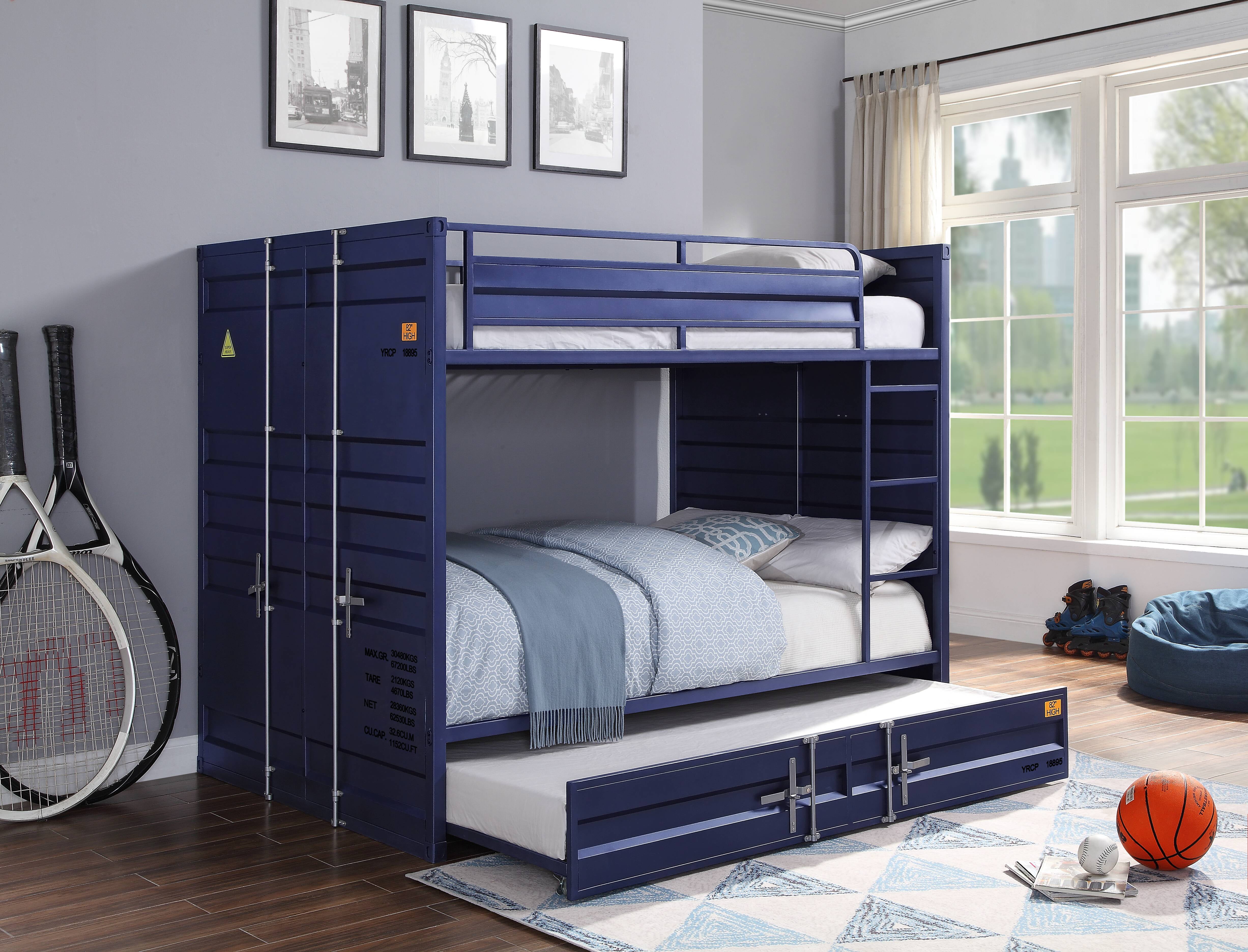 Picture of ACME Furniture 37905 78 x 56 x 65 in. Cargo Bunk Bed, Blue - Full Size