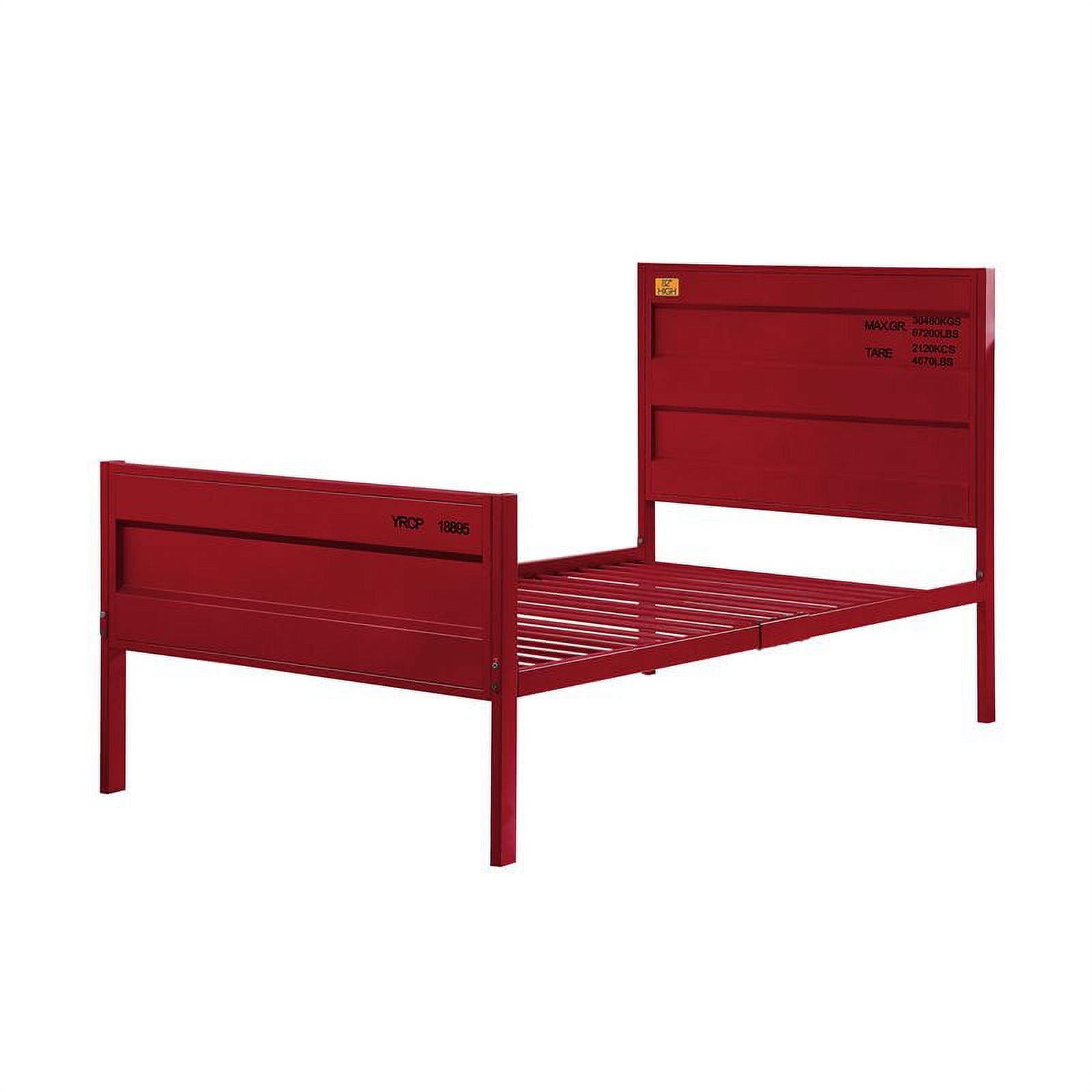 Picture of ACME Furniture 35945F Metal Cargo Full Bed&#44; Red - 79 x 56 x 44 in.
