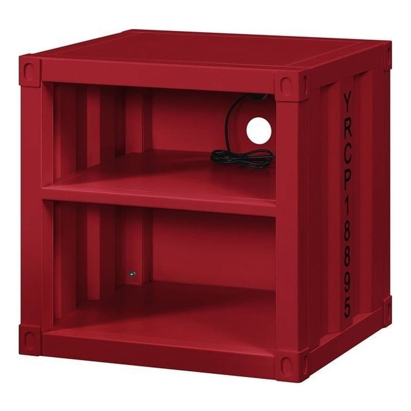 Picture of ACME Furniture 35951 20 x 17 x 20 in. Cargo USB Nightstand&#44; Red