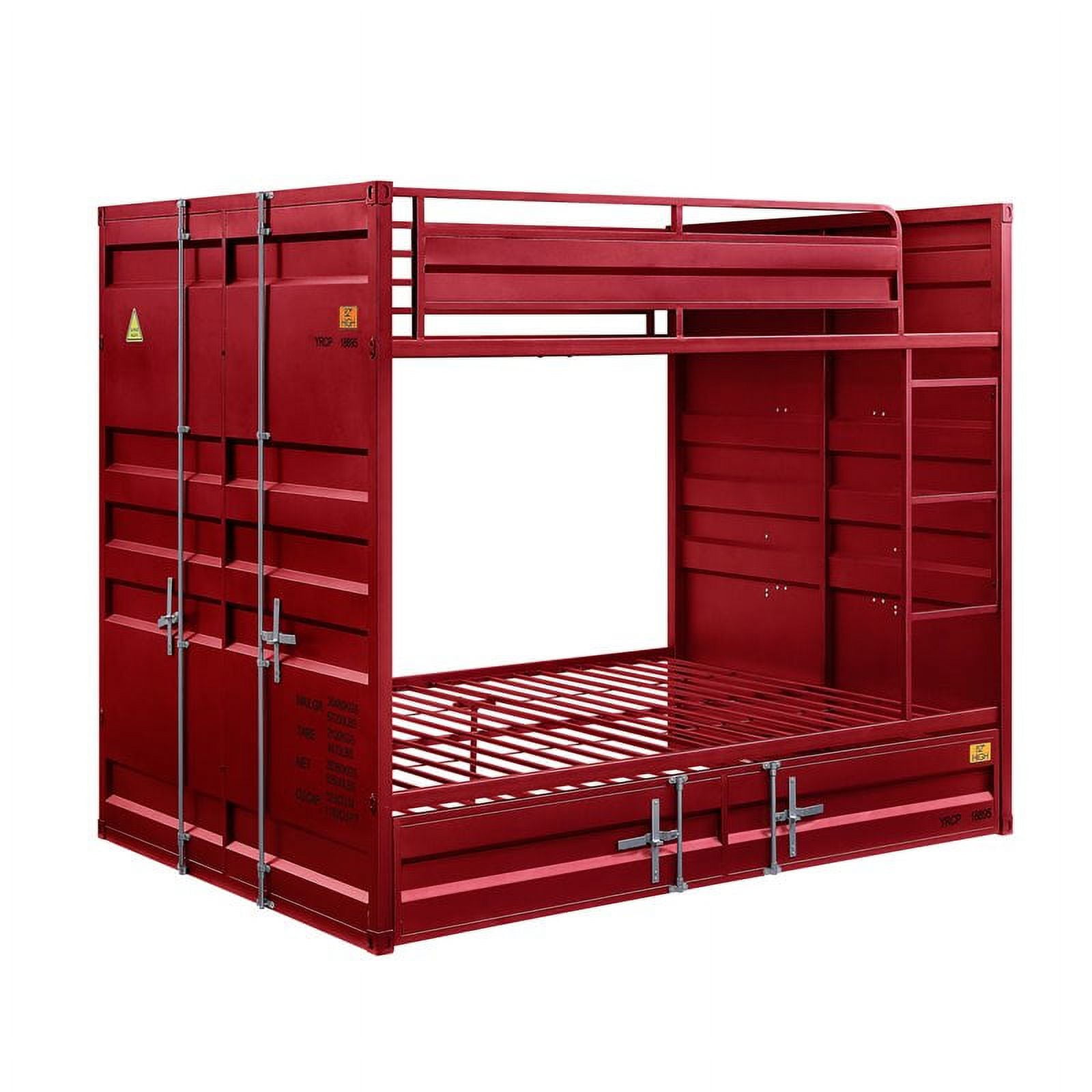 Picture of ACME Furniture 37915 78 x 56 x 65 in. Cargo Bunk Bed, Red - Full Size