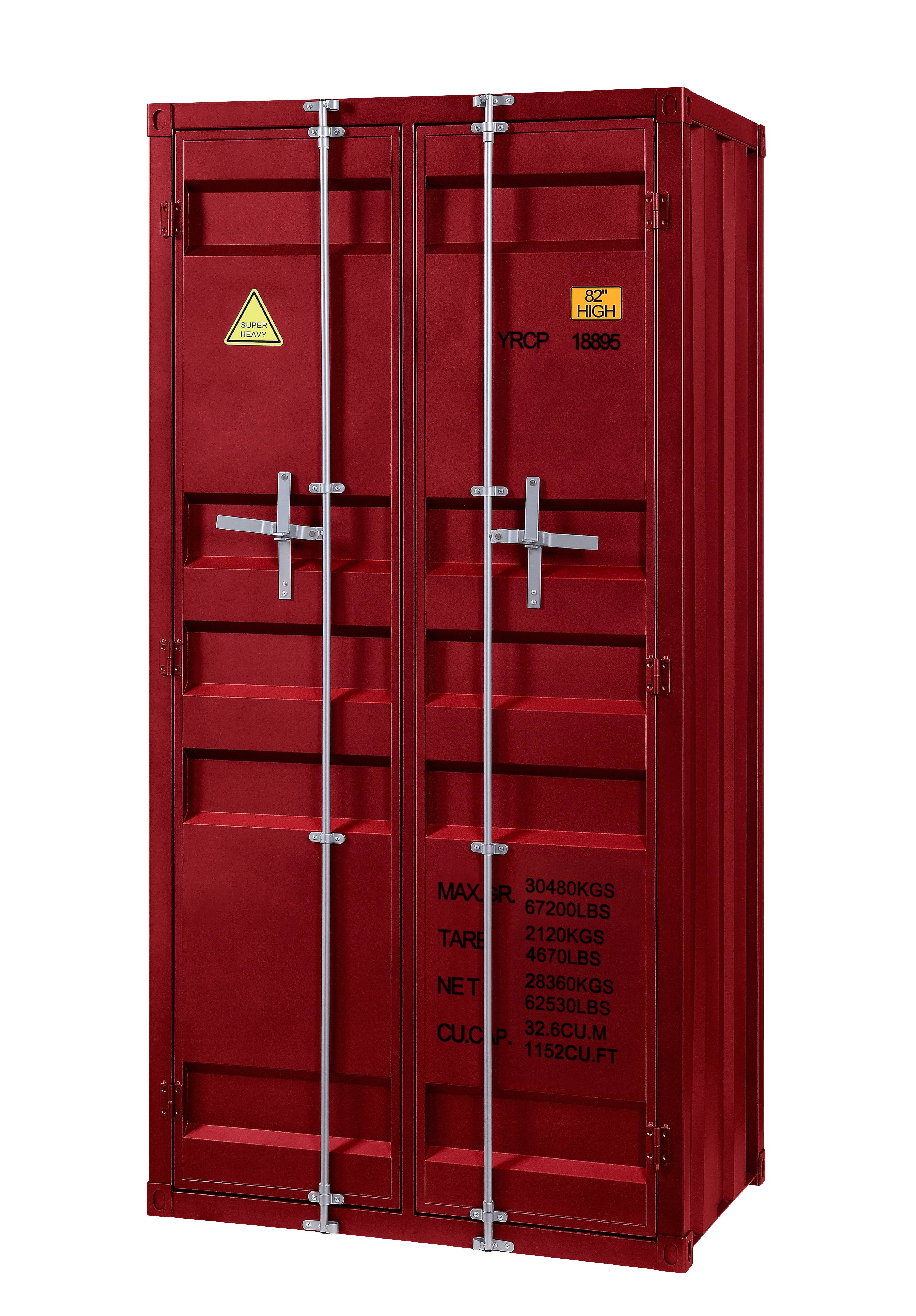 Picture of ACME Furniture 37919 34 x 22 x 67 in. Cargo Double Door Wardrobe&#44; Red