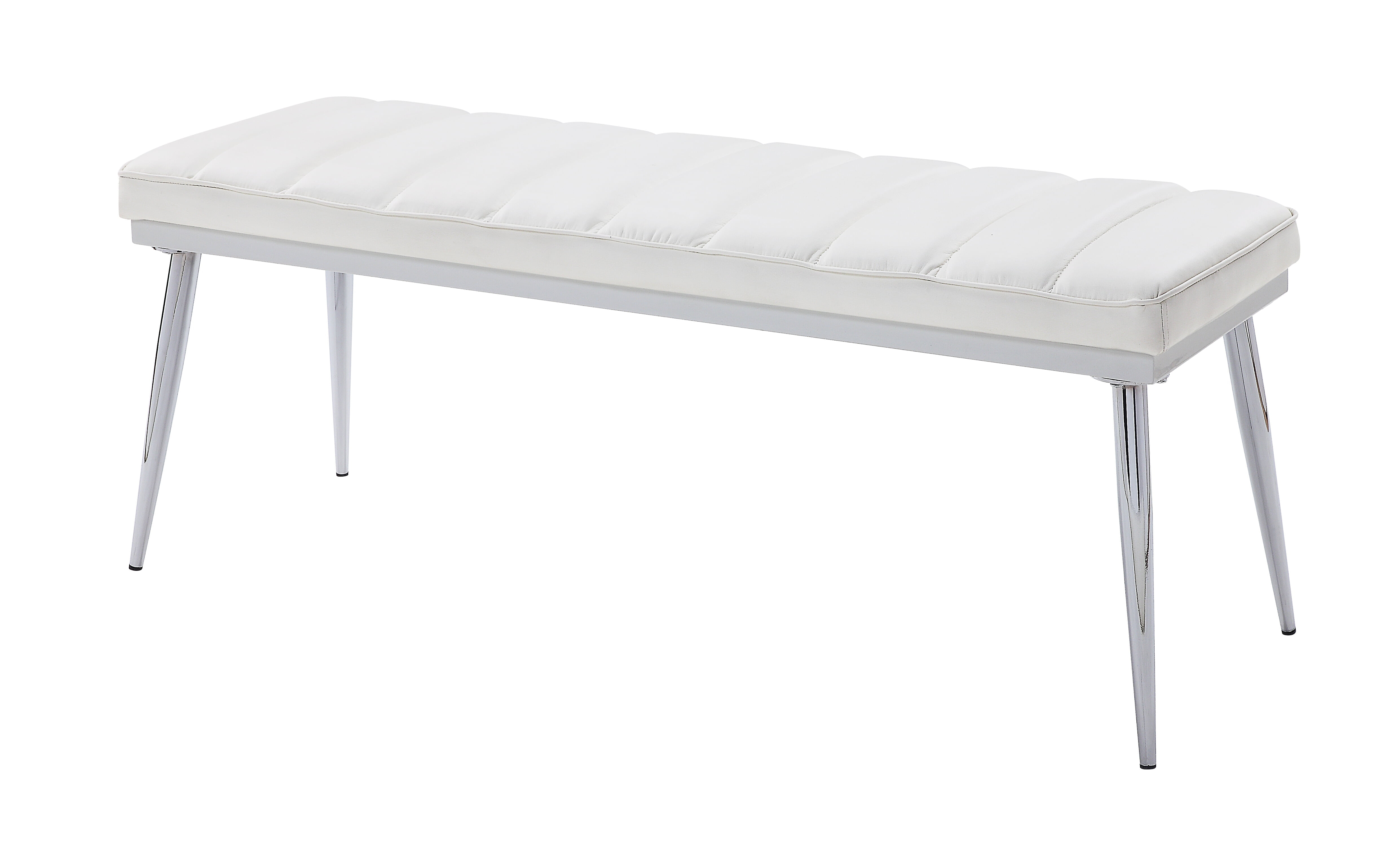 Picture of ACME 77153 Weizor Bench&#44; White PU & Chrome