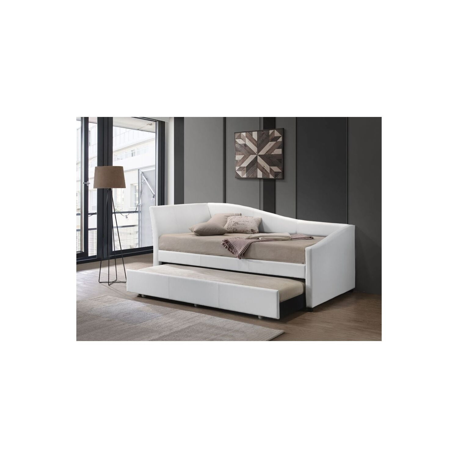 Picture of ACME Furniture 39400 86 x 42 x 31 in. Jedda Daybed & Trundle&#44; White PU - Twin Size