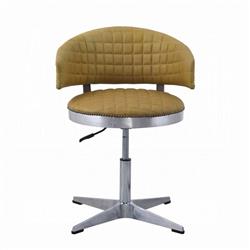 Picture of ACME Furniture 96470 24 x 23 x 28-34 in. Brancaster Adjustable Chair with Swivel&#44; Turmeric Top Grain Leather & Chrome