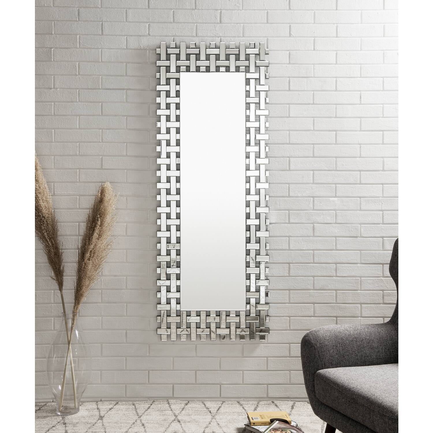 Picture of ACME Furniture 97720 Mirrored Wall Decor&#44; Silver & Clear - 63 x 1 x 24 in.