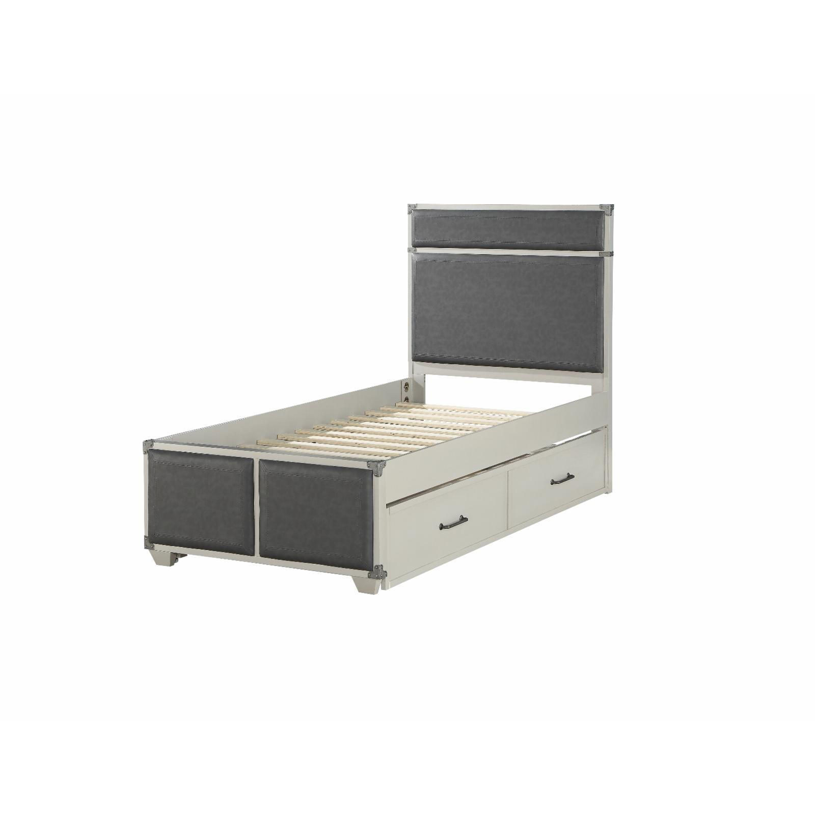 Picture of ACME Furniture 36120T 81 x 42 x 51 in. Orchest Bed&#44; Gray PU & Gray - Twin Size