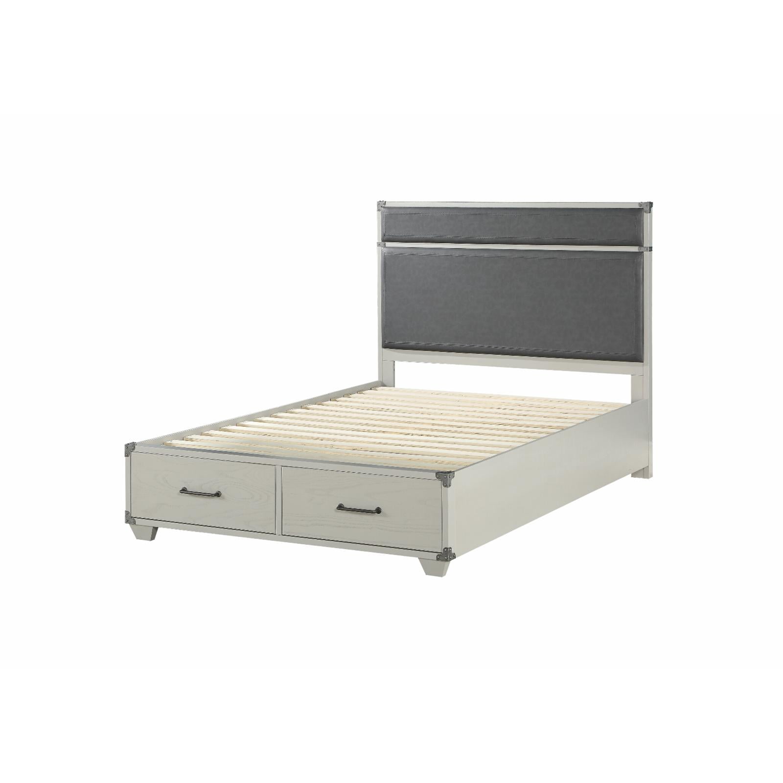 Picture of ACME Furniture 36130T 81 x 42 x 51 in. Orchest Bed with Storage&#44; Gray PU & Gray - Twin Size
