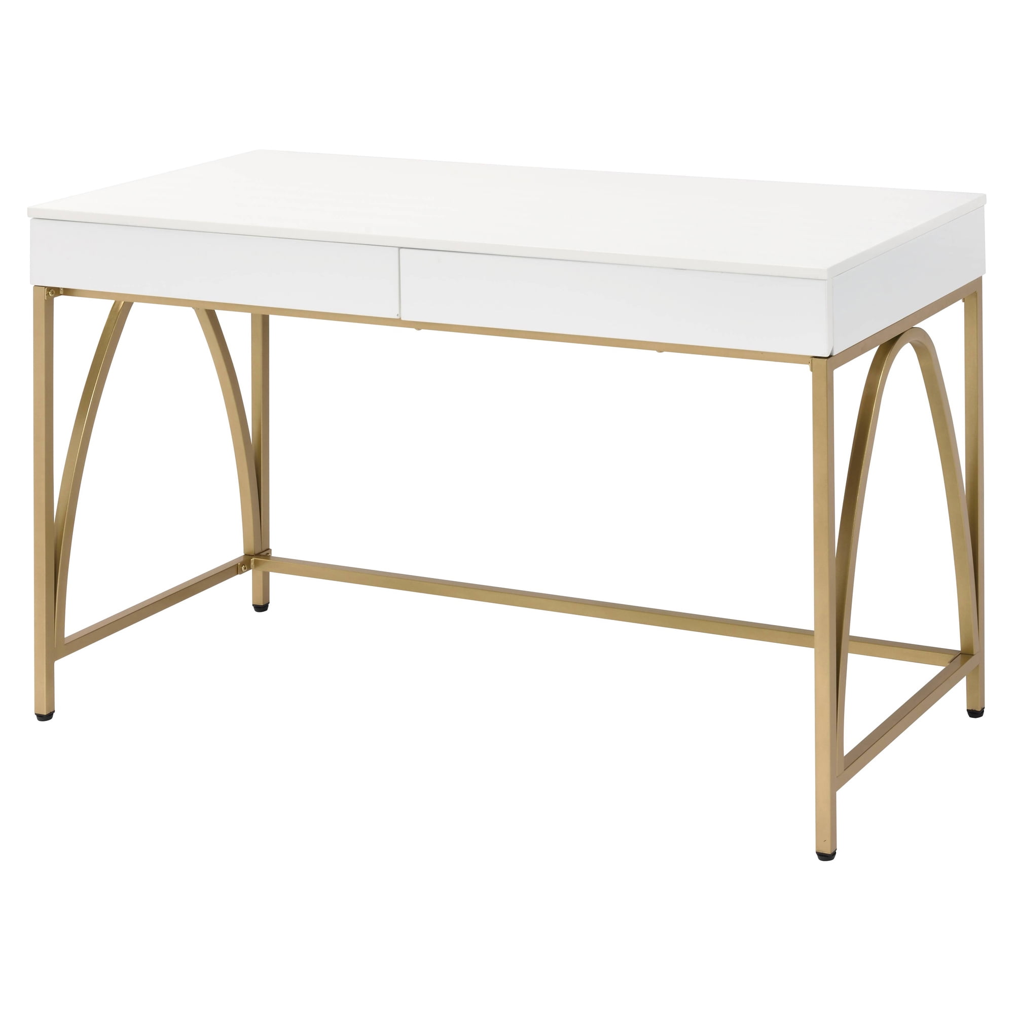 Picture of ACME Furniture 92660 47 x 20 x 31 in. Lightmane Desk&#44; White High Gloss & Gold