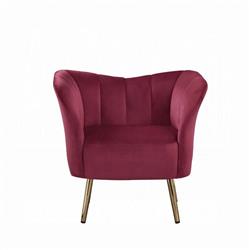 Picture of ACME Furniture 59795 31 x 28 x 29 in. Reese Accent Chair&#44; Burgundy Velvet & Gold
