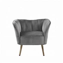 Picture of ACME Furniture 59797 31 x 28 x 29 in. Reese Accent Chair&#44; Gray Velvet & Gold