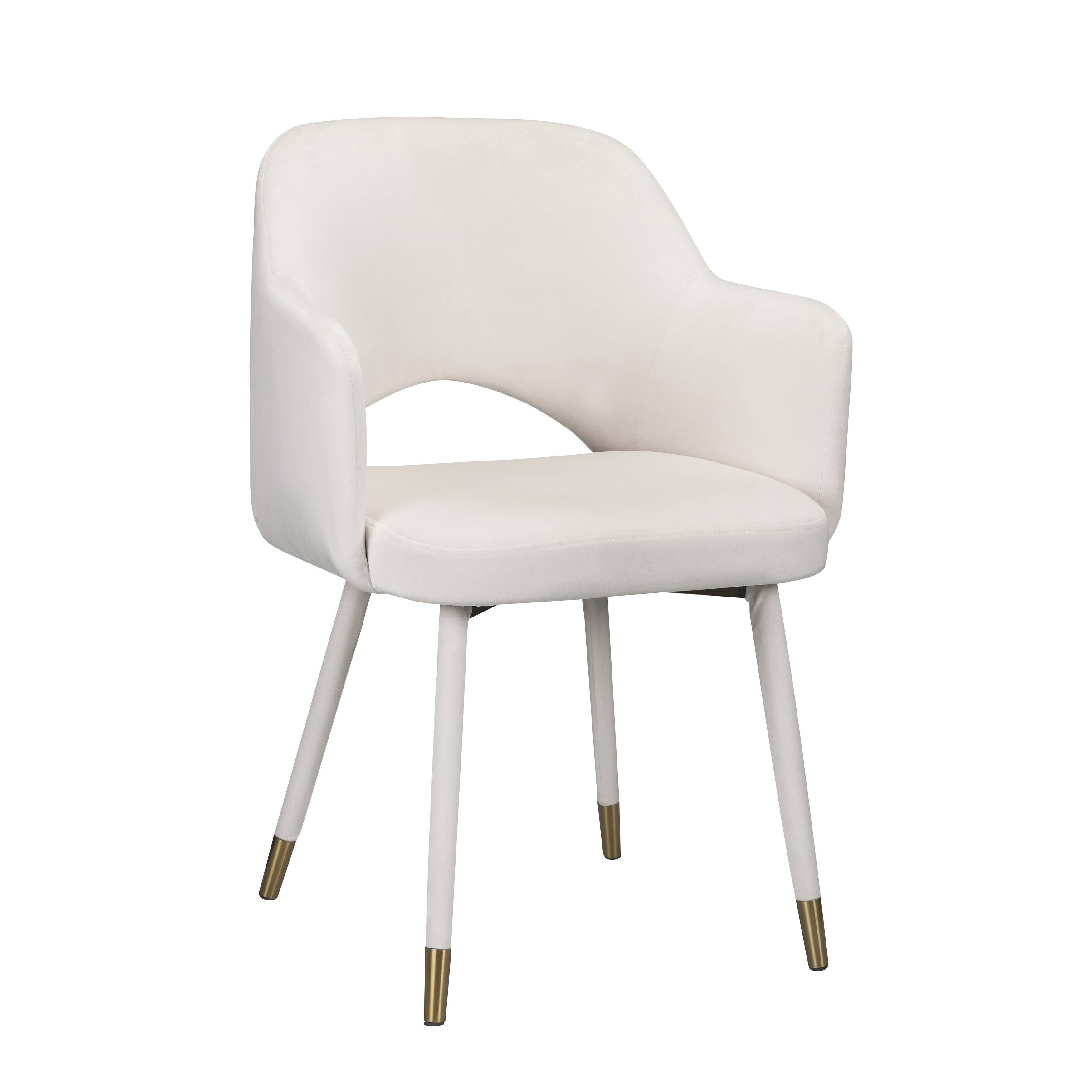 Picture of ACME Furniture 59856 22 x 24 x 33 in. Applewood Accent Chair&#44; Cream Velvet & Gold