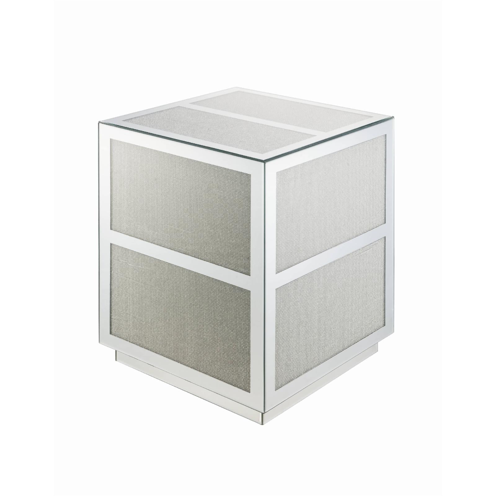 Picture of ACME Furniture 88017 18 x 18 x 24 in. Lavina End Table&#44; Mirrored & Faux Diamonds