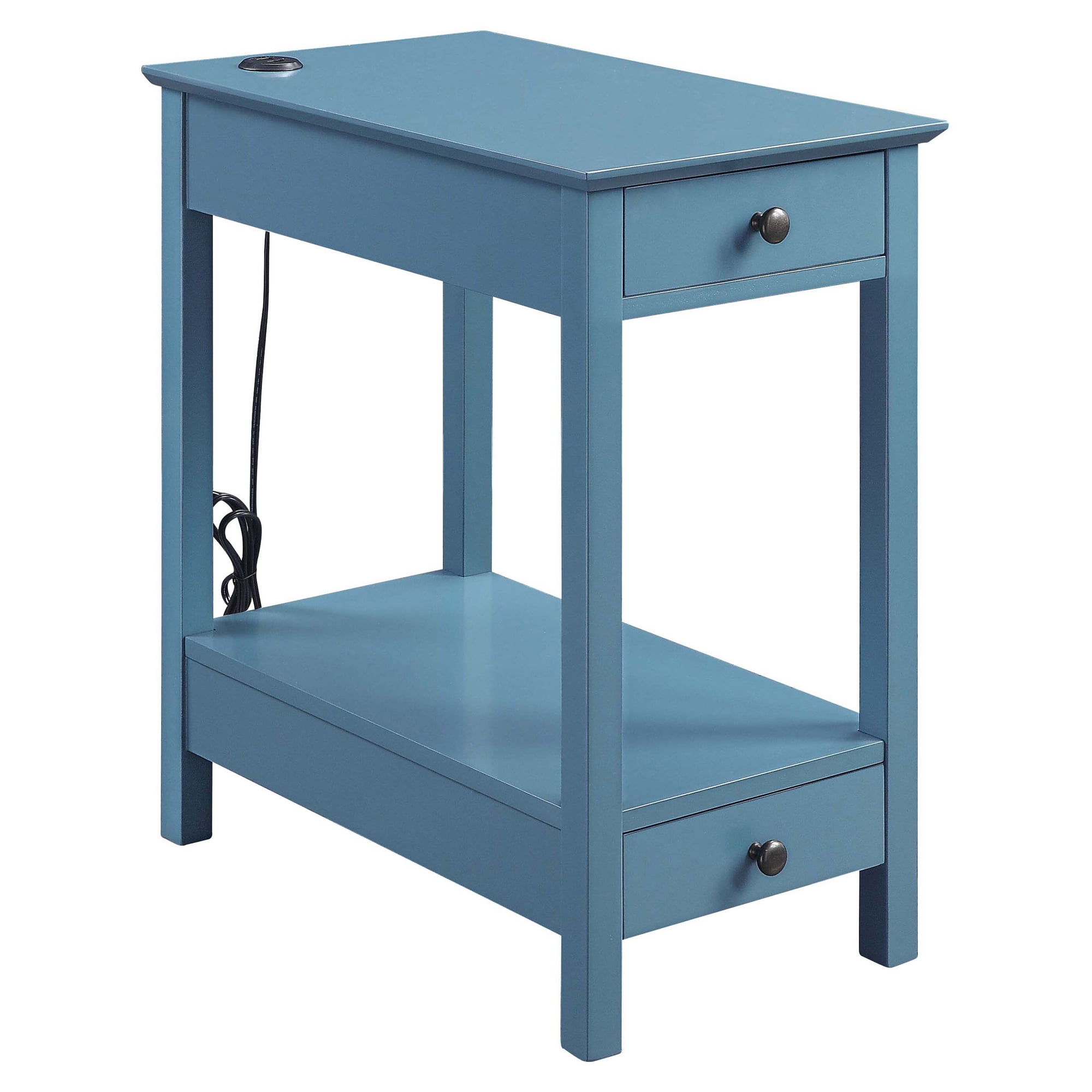 Picture of ACME Furniture 97742 Side Table with USB Charging Dock&#44; Teal Blue - 25 x 23 x 13 in.