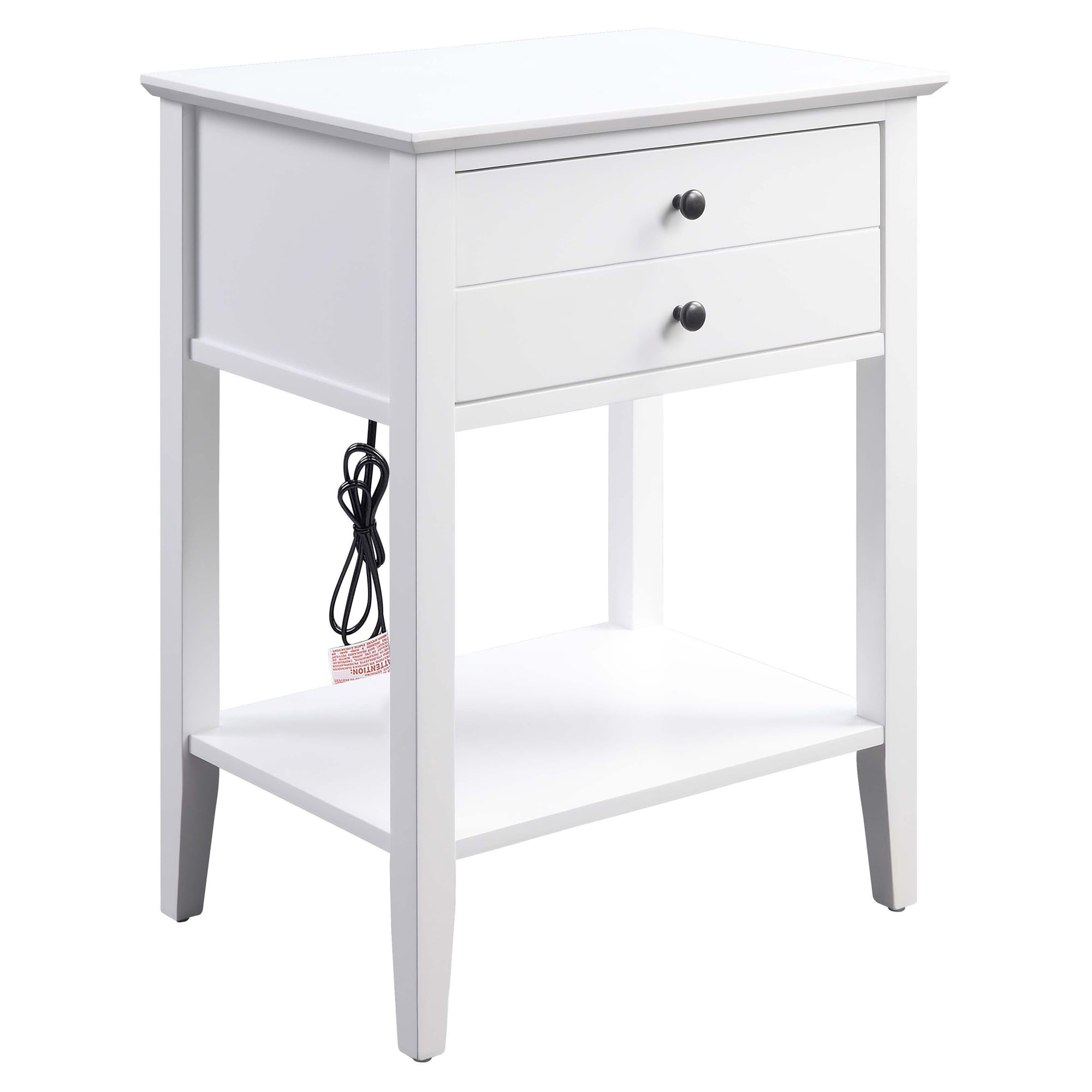 Picture of ACME Furniture 97744 Side Table with USB Charging Dock&#44; White -28 x 16 x 23 in.