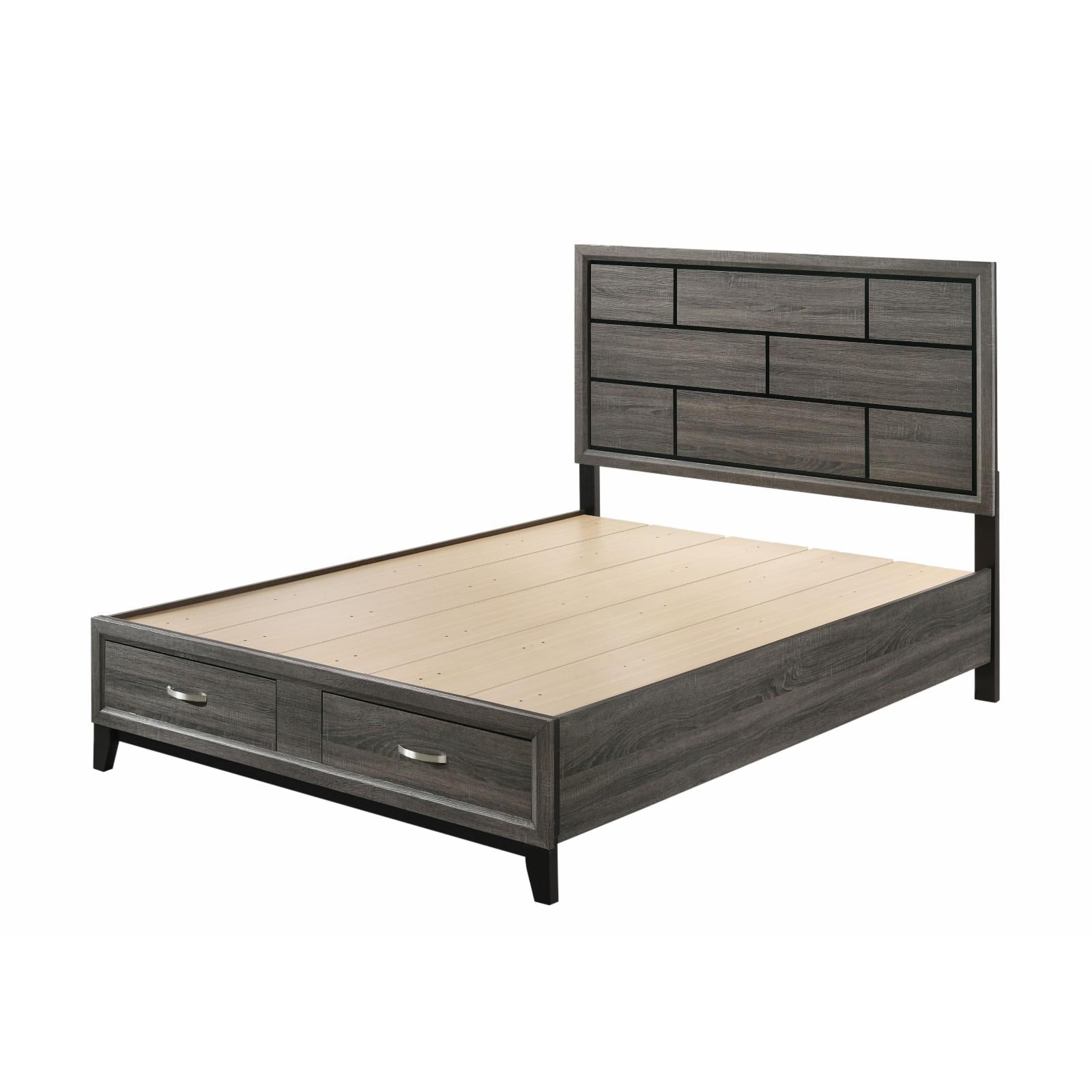 Picture of Acme Furniture 27057EK Valdemar Eastern King Bed with Storage, Weathered Gray