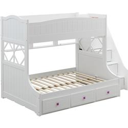 Picture of Acme Furniture 38150 Meyer Bunk Bed with Storage Ladder & Drawers&#44; White - Twin & Full