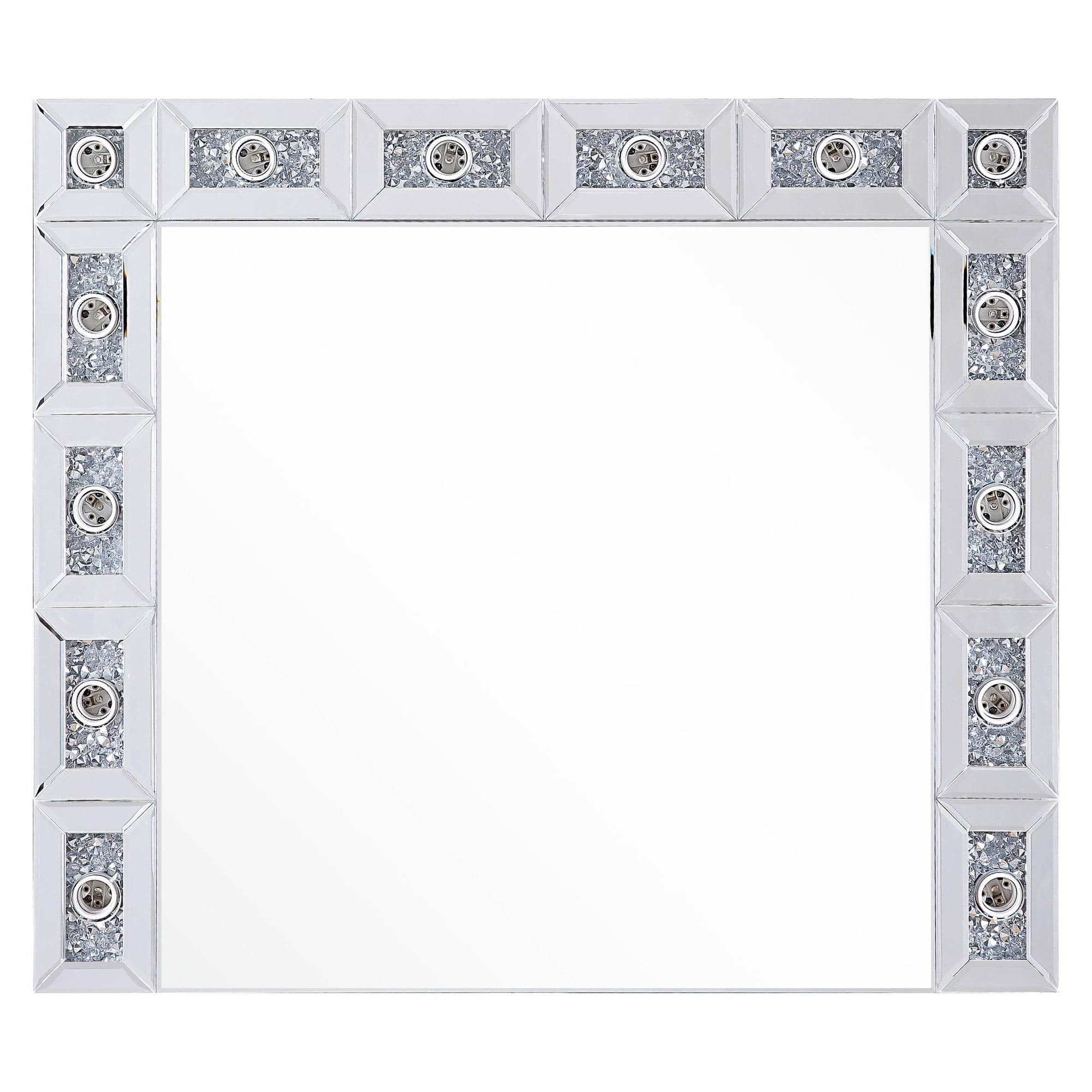 ACME Furniture 97746 Mirrored & Faux Diamonds Wall Decor, Silver - 28 x 3 x 32 in -  Acme Furniture Industry Inc