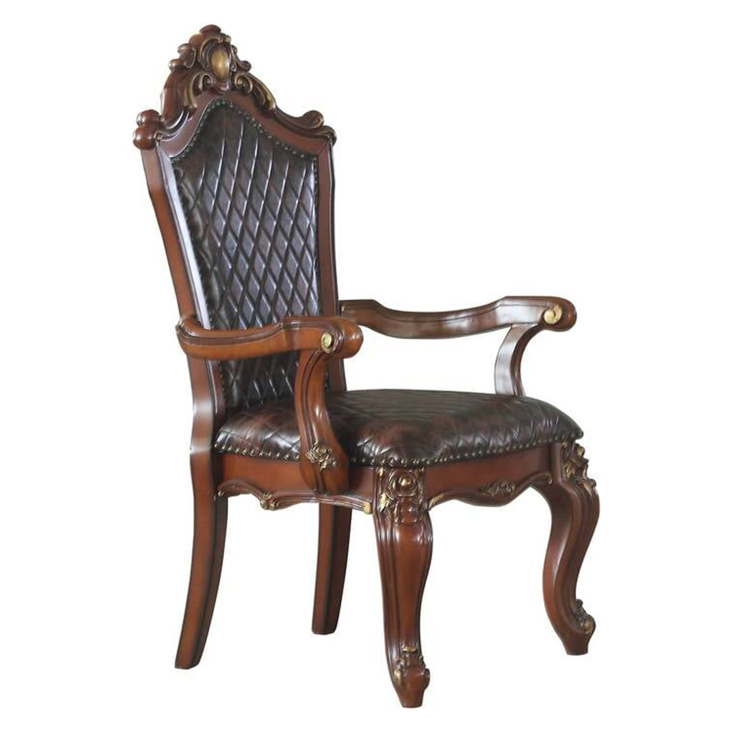 Picture of Acme Furniture 68223 49 x 27 x 29 in. Picardy Arm Chair&#44; Cherry Oak & PU - Set of 2