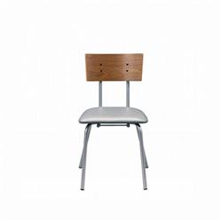 Acme Furniture Jurgen 30" Faux Leather Side Chairs in Silver/Walnut (Set of 2)