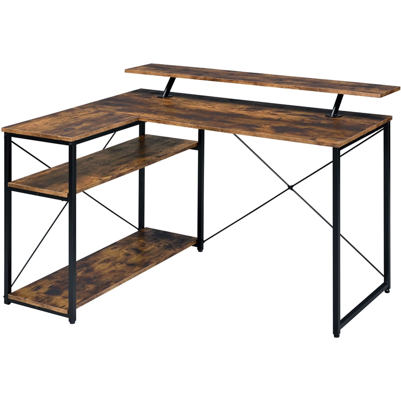 Picture of Acme Furniture 92755 33 x 35 x 47 in. Drebo Rectangle Writing Desk&#44; Weathered Oak & Black