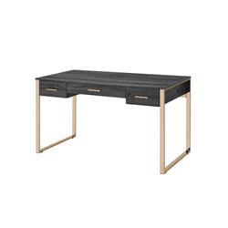 Picture of Acme Furniture 92715 30 x 22 x 50 in. Perle 3 Drawer Rectangle Writing Desk&#44; Champagne Gold & Black