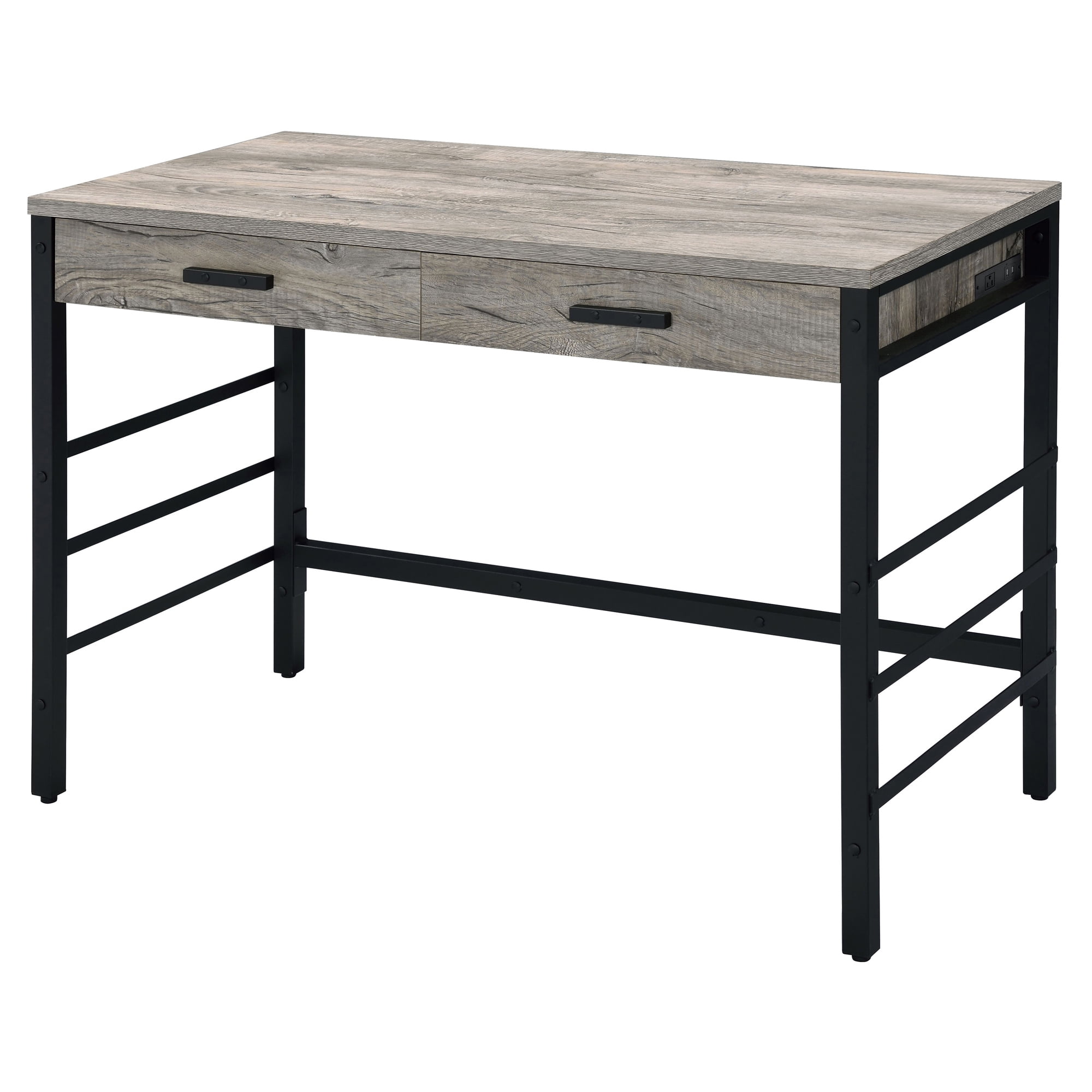 Picture of Acme Furniture 92720 30 x 22 x 42 in. Disho 2 Drawer Rectangle Desk&#44; Light Weathered Oak & Black