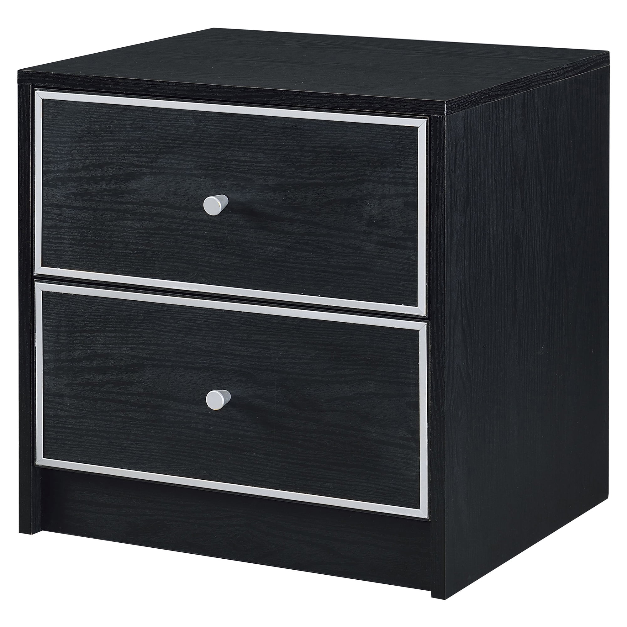 Picture of Acme Furniture 97966 20 x 16 x 19 in. Jabir 2 Drawer Accent Table&#44; Black & Silver