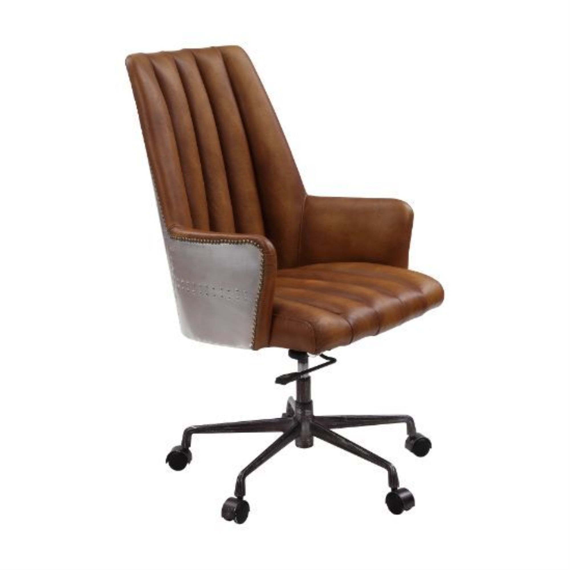 Picture of ACME 93176 25 x 28 x 39-43 in. Salvol Office Chair&#44; Sahara Leather & Aluminum