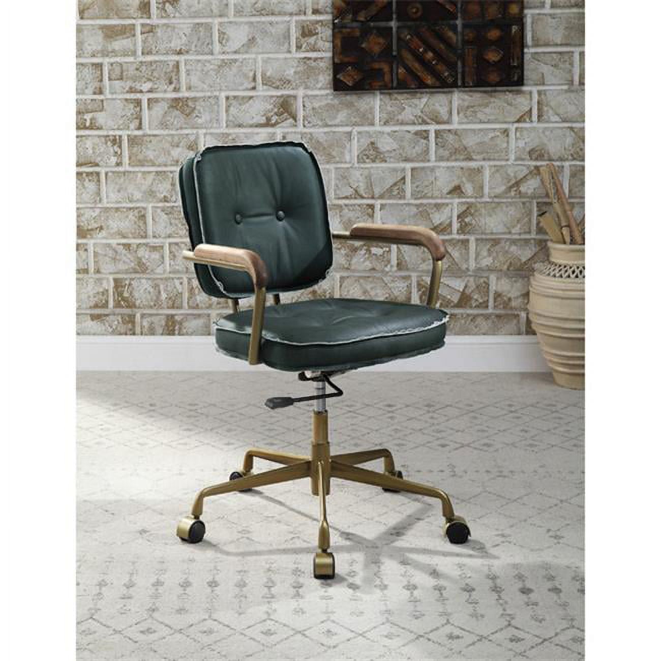 Picture of ACME 93171 25 x 25 x 33-36 in. Siecross Office Chair&#44; Emerald Green Leather