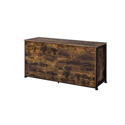 Picture of Acme Furniture 24265 30 x 18 x 59 in. Juvanth Composite Wood Dresser&#44; Rustic Oak & Black