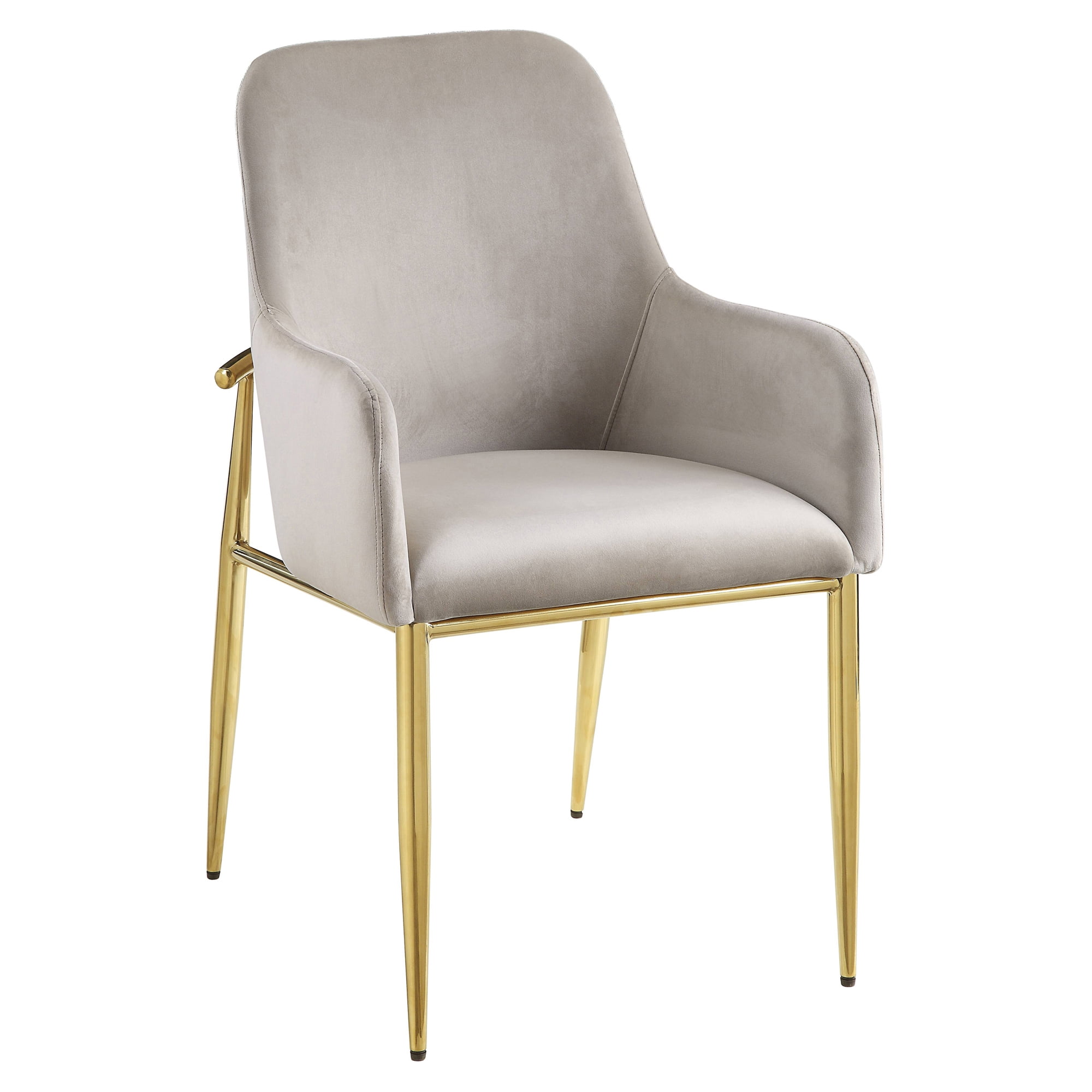 Picture of Acme Furniture DN00220 37 x 24 x 22 in. Barnard Side Chair&#44; Gray Velvet & Mirrored Gold
